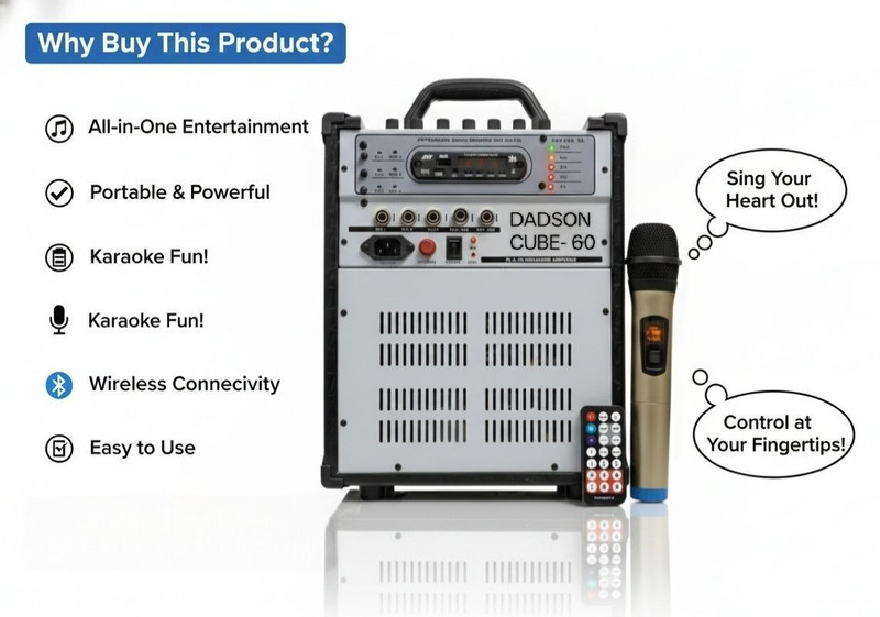 dadson DADSONCUBE 60 W AV Power Amplifier(Black, Silver)