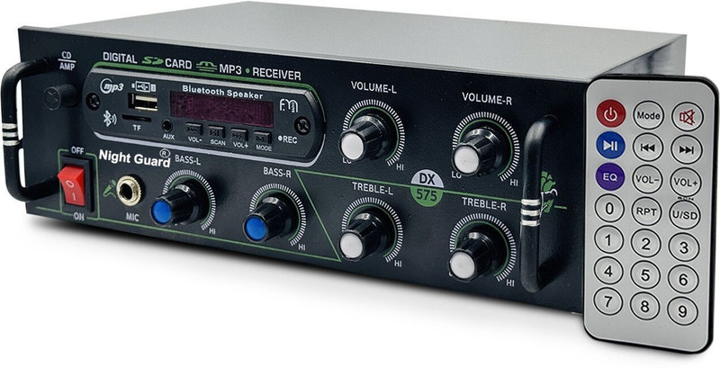 Night Guard Amplifier Dj Amplifier Bluetooth USB AUX Input FM Radio SD Card Slot MIC Input 160 W AV Power Amplifier(Black)