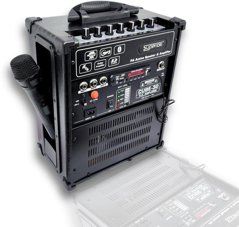Superior ™Pro Series Cube Amplifier|Musical Amplifier|Bluetooth|AUX|UHF Mic| SPN-C30B Indoor, Outdoor PA System(40 W)