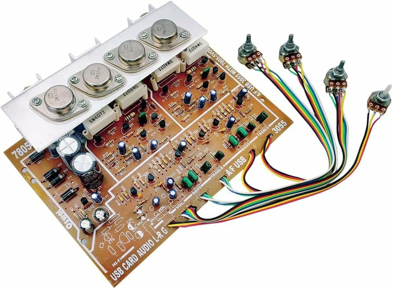 Salcon 2N3055 PCB Board With Heatsinks 300 W AV Power Amplifier(Green)
