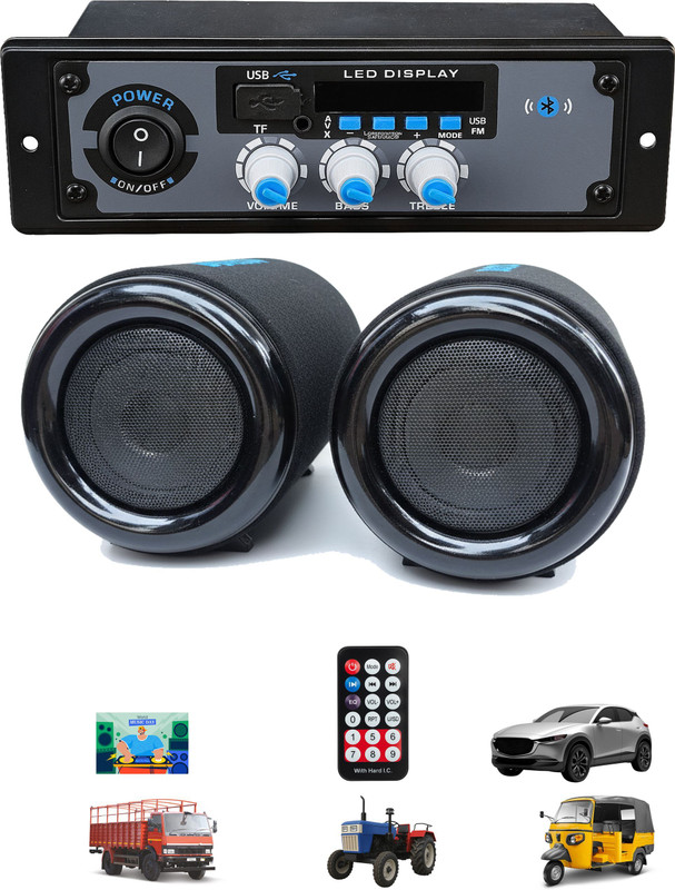 ots world 2 Channel High Power Stereo Amplifier with Big LED Display/Bluetooth/MIC 200 W AV Power Amplifier(Black)