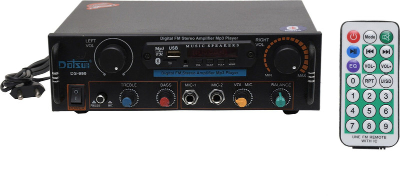Dotsun Ds-999 Bluetooth Full Black Digital Stereo Amplifier BT/ USB//SD Card /FM /AUX 160 W AV Power Amplifier(Black)