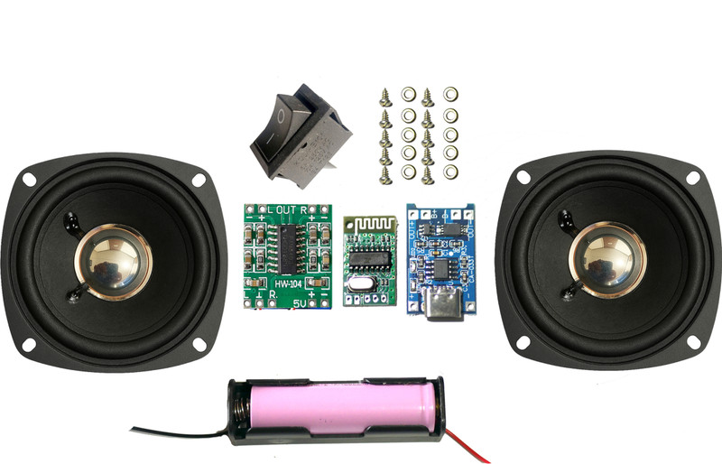 ots world DIY Complete Stereo Mini-Amplifier Kit Set with Bluetooth Receiver & Speaker 6 W AV Power Amplifier(Blue, Black)