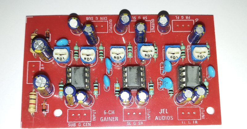 Diycart 6 Channel Audio Gainer Board 10x Gainer for Audio Amplifier Board Mic 0.5 W AV Control Receiver(Red)