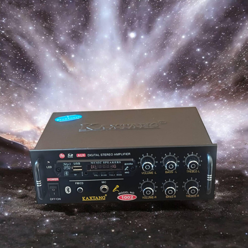 KAXTANG 1002 NEW SERIES DJ remix Amplifier chasis Bluetooth BT/ USB//SD Card /FM /AUX 60 W AV Power Amplifier(Black)