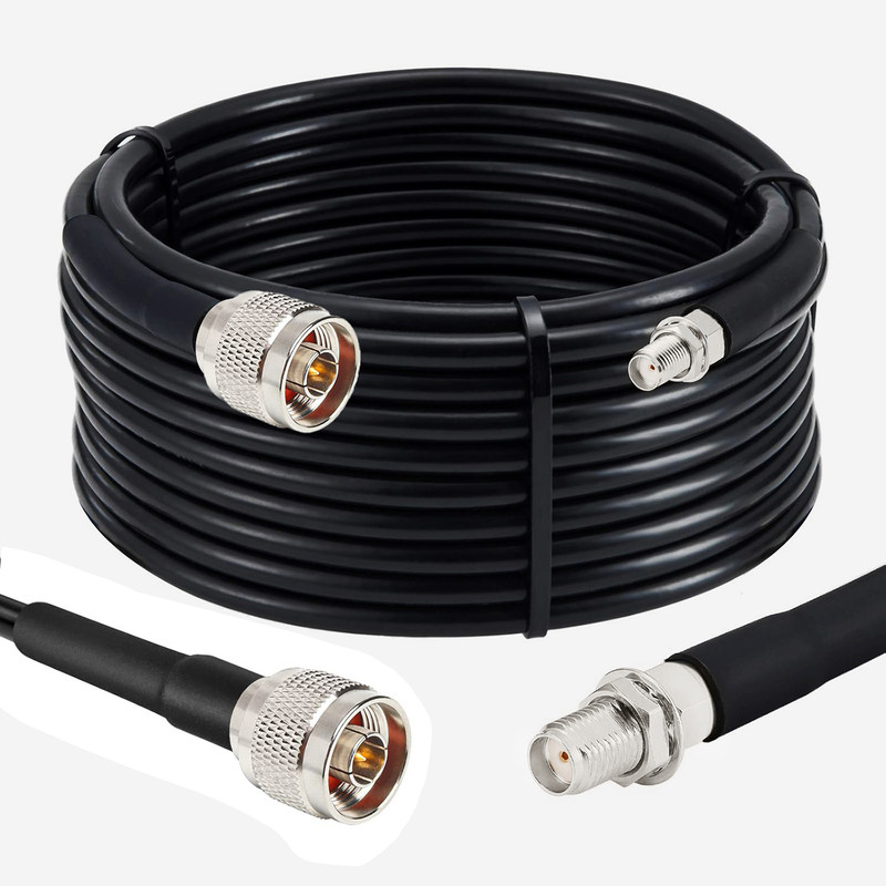 Netboon HLF 400 Low Loss RF Coaxial Cable With N Male to TNC Male Connector 5 Meters For Antenna Amplifier