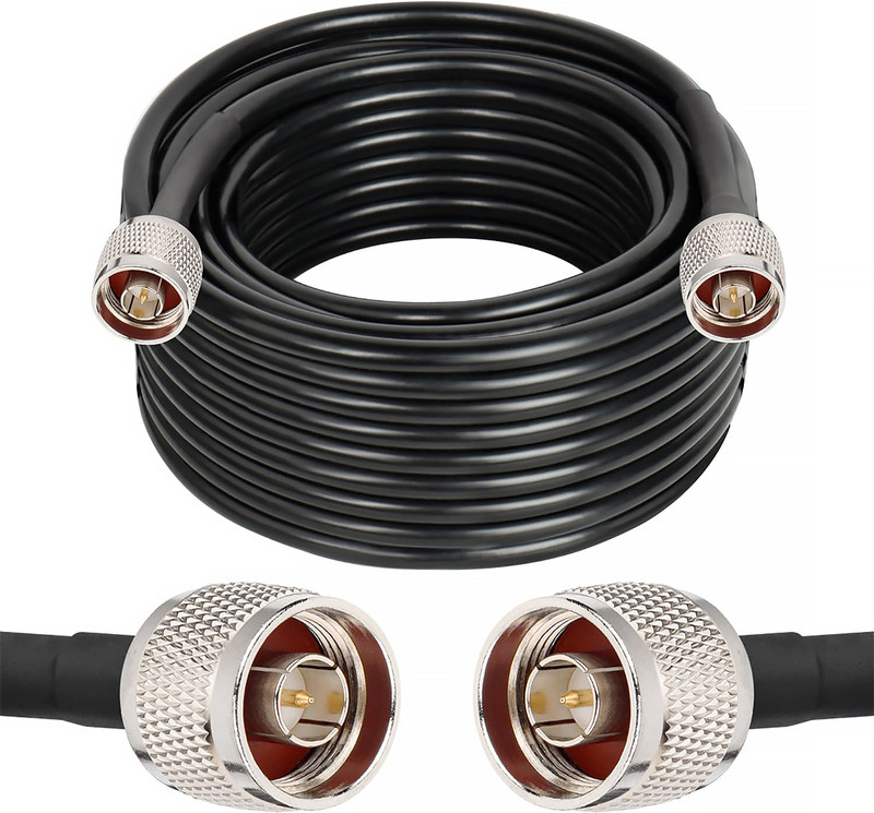 Netboon HLF 400 RF Coax 50 Ohm Cable Both Side N Type Male Plug Connectors 30 meters For Antenna Amplifier
