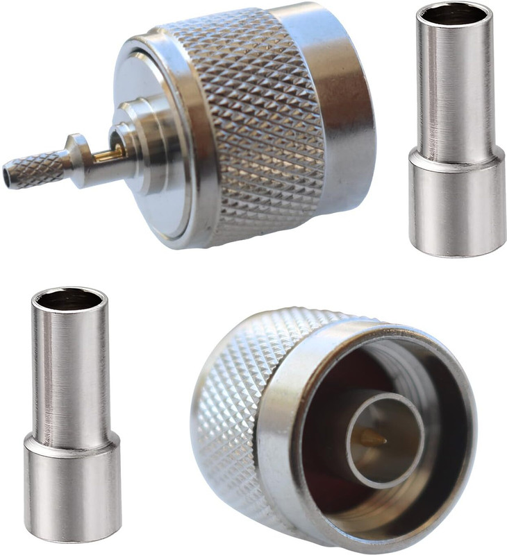Netboon N Male Crimp Soldering Connector for RG316/RG174 RF Coaxial Cables - Pack of 2 Antenna Amplifier
