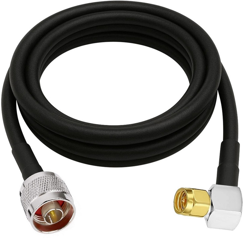 Netboon 20 Meter HLF 400 Coaxial Cable Assembly N Male to SMA Male Right Angle Connector Antenna Amplifier