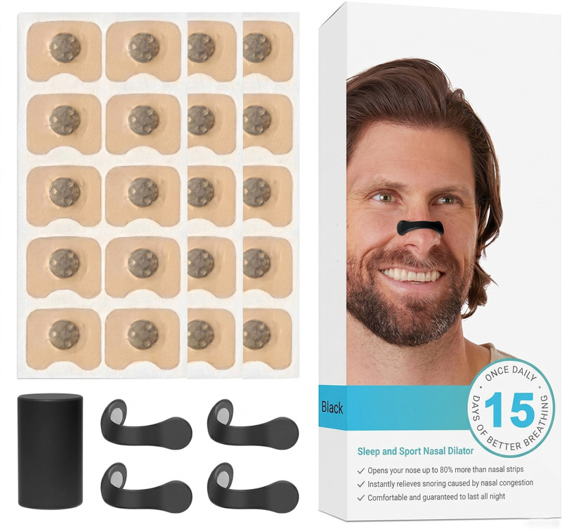 Klova Magnetic Nose Strips, Anti Snoring Nose Clip, Magnetic Nasal Dilator for Sleep Anti-snoring Device(Nasal Strip)