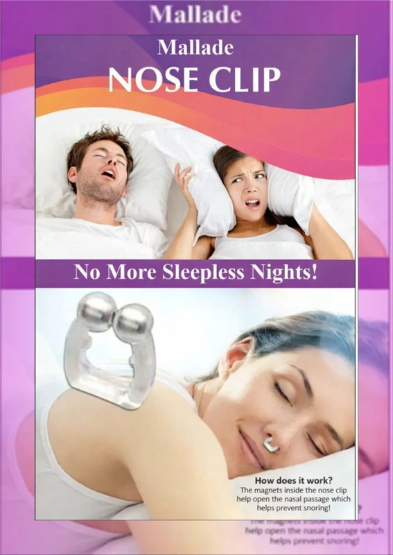 Mallade ® anti snoring solution nose breathing aid Anti-snoring Device(Nose Clip)