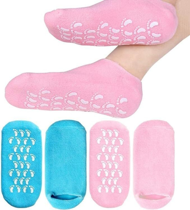 PEESTI SPA GEL SOCKS 01 PAIR DRY(Blue, Pink)