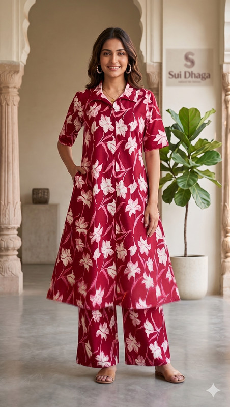 su7i dhaga clothings Shirt Palazzos Co-ords Set
