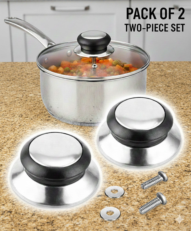 Yogya 2 Pcs Stainless Steel Pot Lid Knobs For Pot Lid with Round, Heat Resistant Appliance Knob