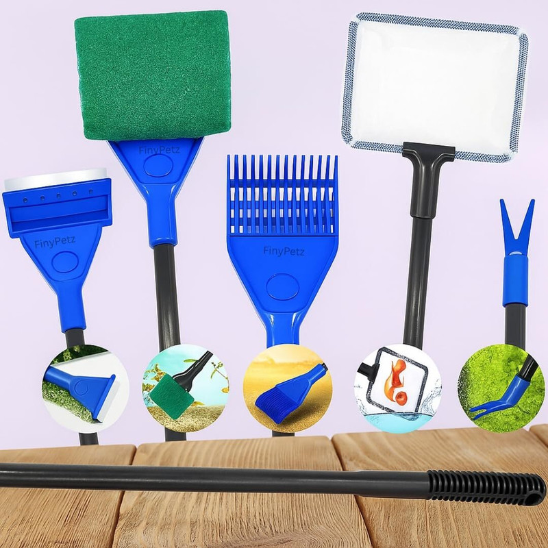 FinyPetz Aquarium 5 in 1 cleaning kit & Water Tank Cleaning Accessories Electrical Aquarium Cleaner