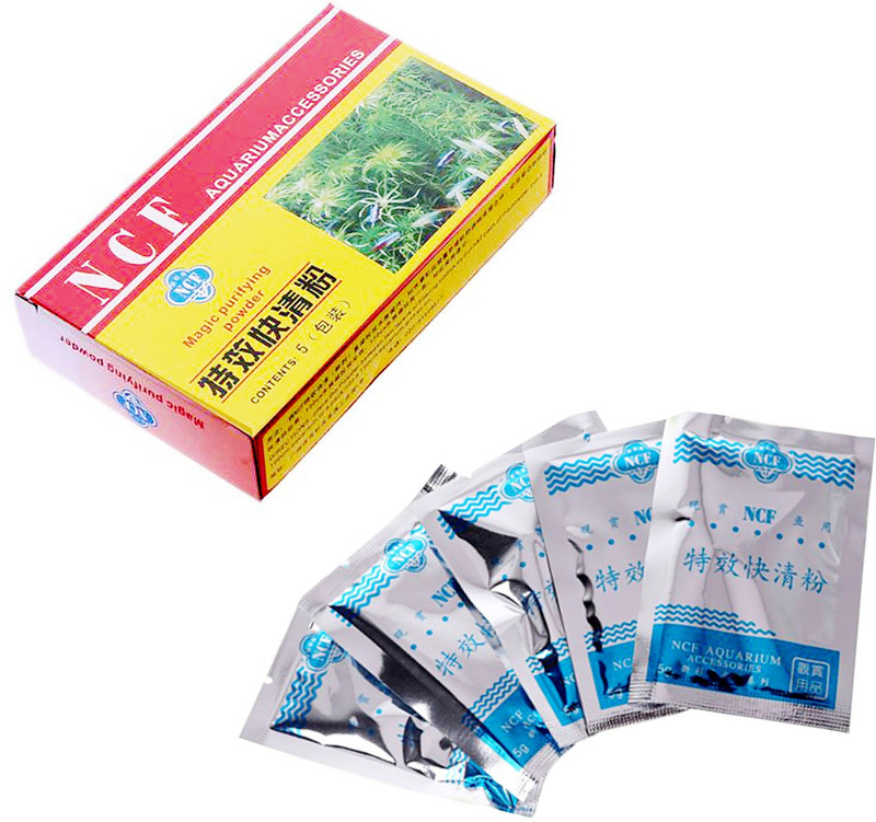 Aquazilla NCF Magic Purifying Powder - to Clear up The Cloudy Aquarium (5pouch in 1 box) Magnetic Aquarium Cleaner