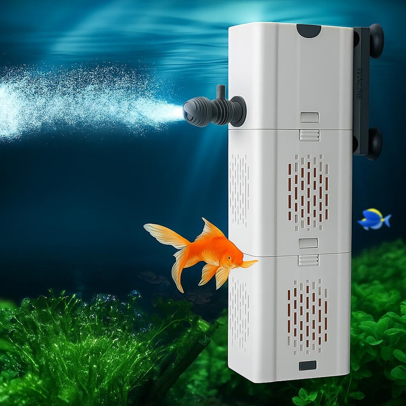 FinyPetz FinyPetz sunsun XQP - 500F | 6W | 500 L/H) | Suitable Up to 2 Ft Fish Tanks Power Aquarium Filter(Biological Filtration for Salt Water and Fresh Water)