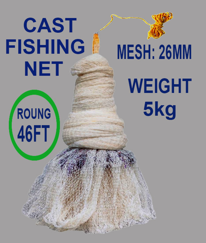 Barsha Fishing Nets 26mm cast fishing net Aquarium Fish Net(366 cm x 1402 cm)