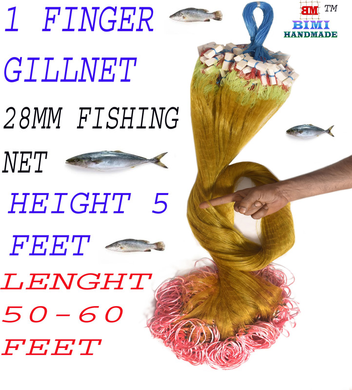 BIMI HAND MADE 3 FINGER 65 MM SHISHA JAL GILLNET Aquarium Fish Net(1527 cm x 198 cm)