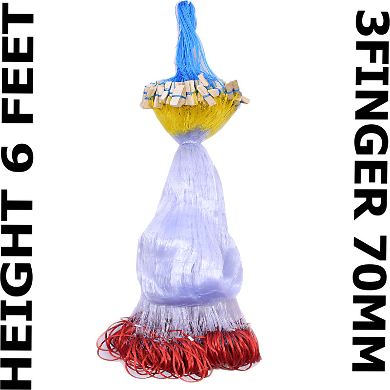 YASHNET GILLNET 3 FINGER 6FEET HEIGHT 65.MM 50 FEET UPPER LENGTH DOWN LENGHT 100FT Aquarium Fish Net(1076 cm x 702 cm)