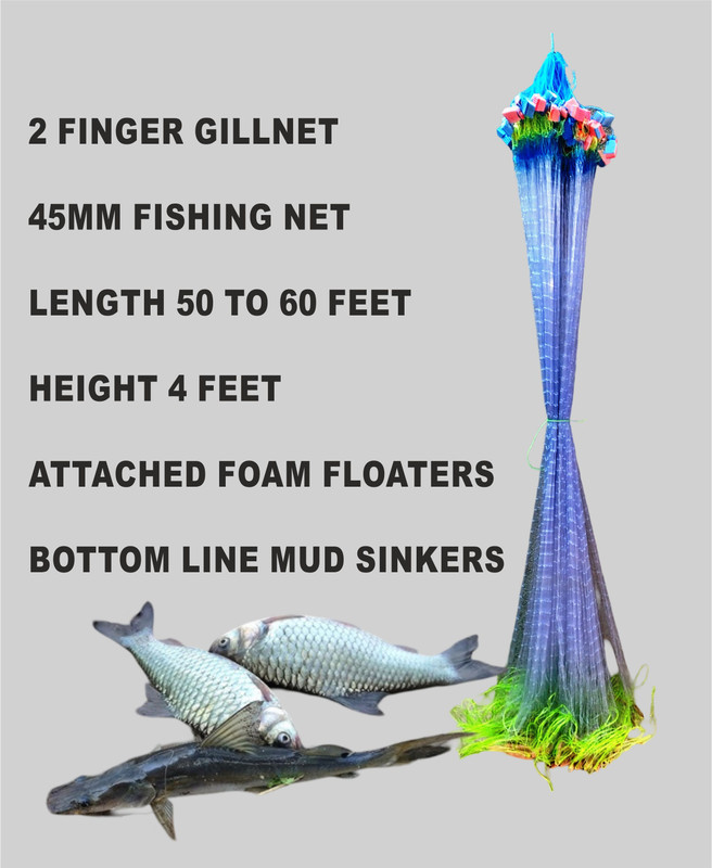 barsha handmade 2 finger fishing net mud sinkers Aquarium Fish Net(1524 cm x 137 cm)