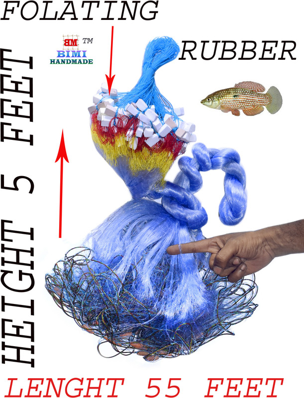 BIMI HAND MADE 1 FINGER 29 MM KATHI JALL GILLNET Aquarium Fish Net(1524 cm x 125 cm)