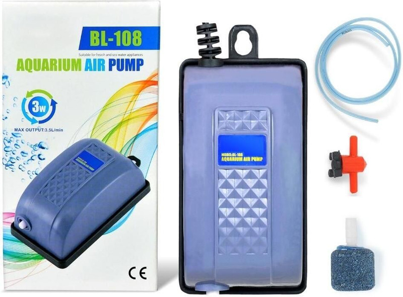 Buraq Basic Aquarium Oxygen Air Pump Motor Beginner Kit Set For Fish Tanks Water Aquarium Pump(50 cm)