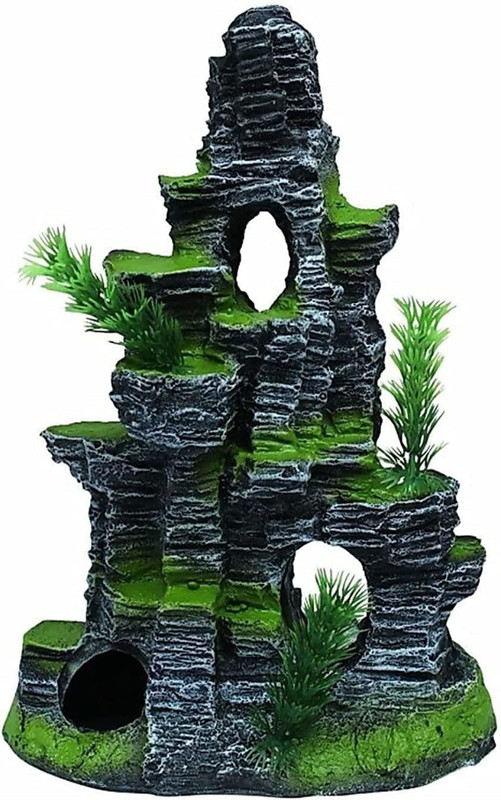 Mistletoe Desolate Tower Aquarium Decoration for Fish Tank Suitable for 2ft above aquarium Laterite Unplanted Substrate(Grey, 0.5 kg)