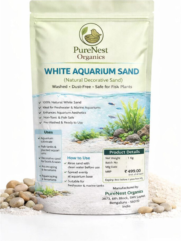 PureNest Organics Aqua Soil Planted Substrate(White, 1 kg)