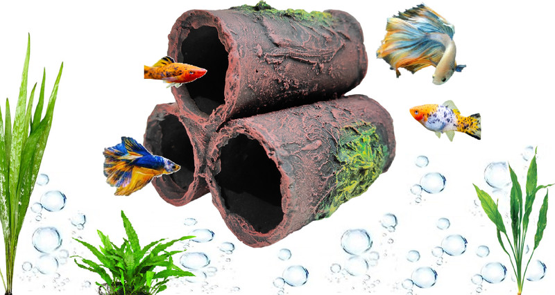 GIG BAZAAR Aquarium Shelter Pipe Caves Decoration Ornaments-Create a Cozy Hideaway Laterite Unplanted Substrate(Multicolor, 0.2 kg)
