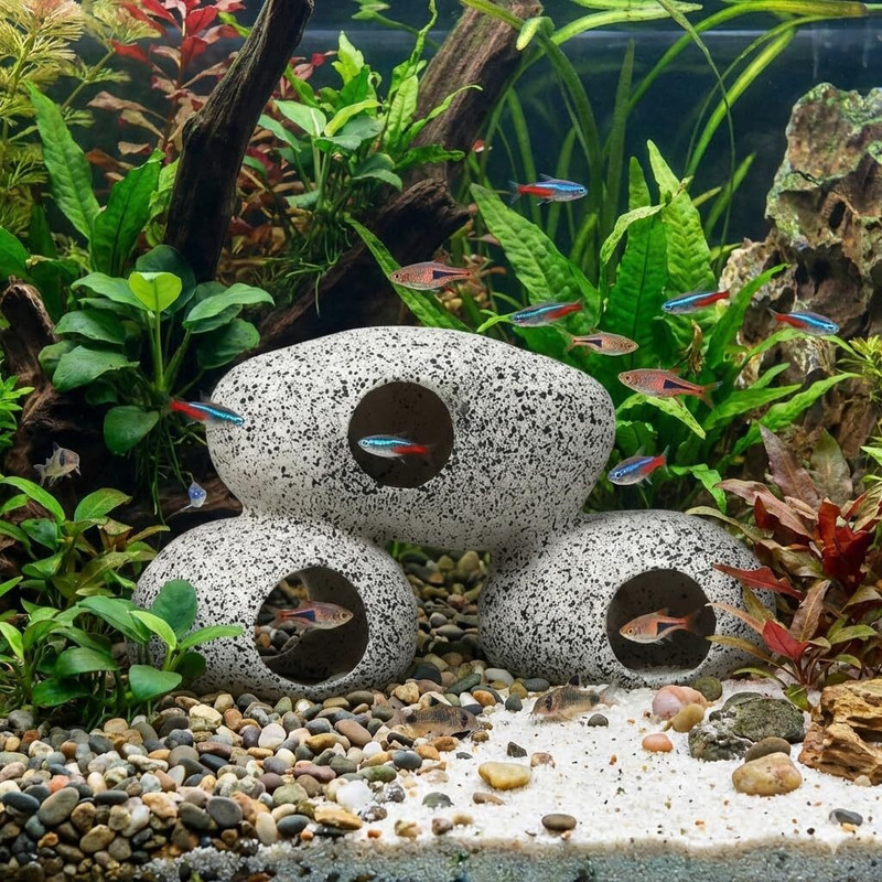Mistletoe Granite Rock for Small Tiny Fishes Only Aquarium Fish tank Accessories Laterite Unplanted Substrate(Multicolor, 0.5 kg)