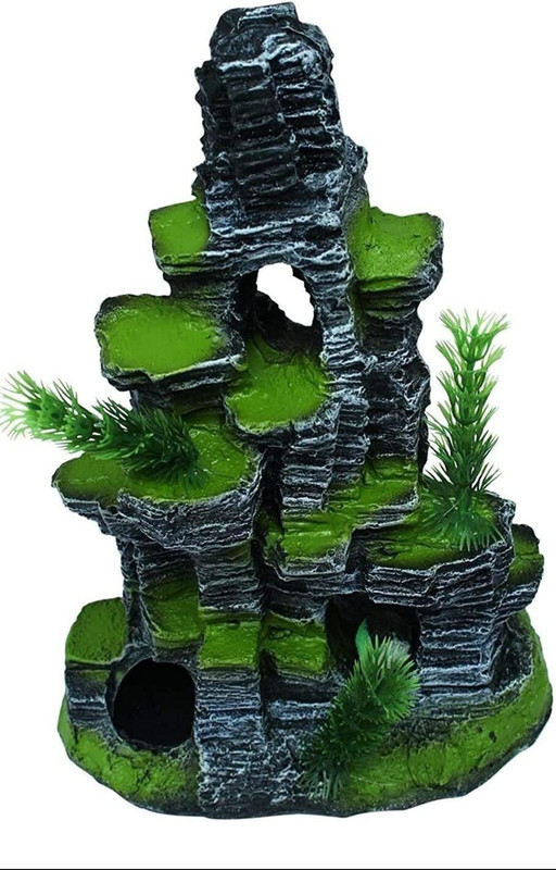 Mistletoe Desolate Tower Aquarium Decoration for Fish Tank Resin Laterite Unplanted Substrate(Grey, 0.5 kg)