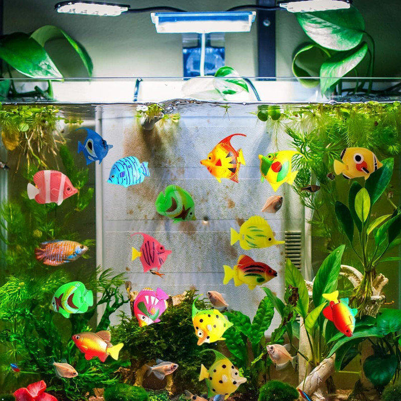 CEESHA Artificial Fish for Fish Tank – Moving Floating Plastic Fish Toys (Pack of 10) Laterite Planted Substrate(Multicolor, 0.2 kg)