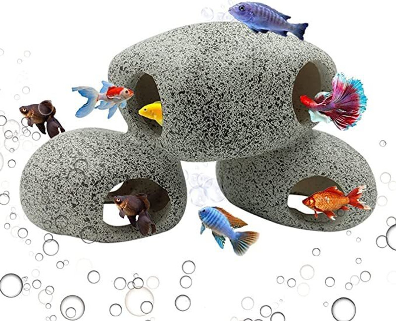 Saket Grenite stone for fish decoration for fish tank accessories Aragonite Unplanted Substrate(White, 0.3 kg)