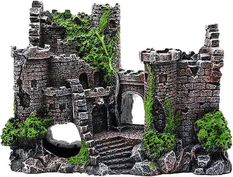Mistletoe Resin Castle - Fish Tank Supplies Accessories, Eco-Friendly Fish Tank Laterite Unplanted Substrate(Multicolor, 0.5 kg)