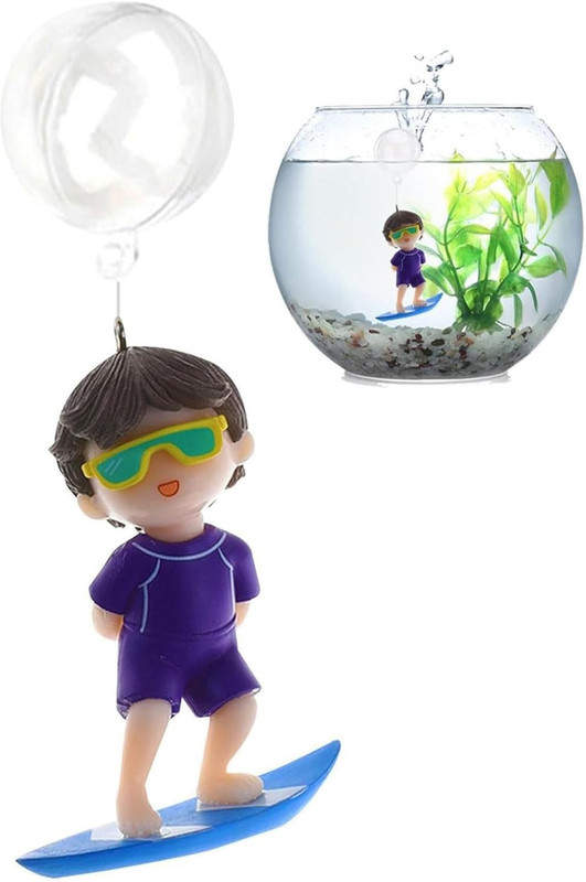 Jainsons Pet Products 1Pcs Floating Cute Little Diver Fish Playmate Aquarium Tank Decor Fish tank Toys River Rock Planted Substrate(Blue, 0.12 kg)