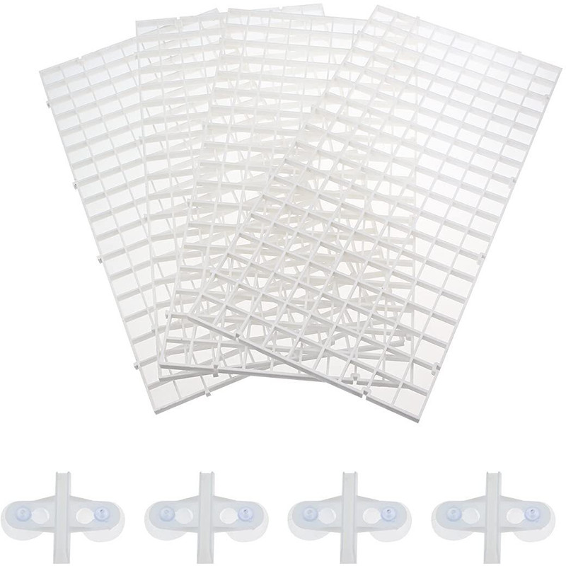 VAYINATO 4 Pcs Egg Crate Tray and White Divider Clip For Fish Tank Aquarium Tool