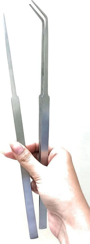 GOGNA Aquarium Tweezer Set – 2 Pieces (Straight & Curved) for Fish Tank Plant Aquarium Tool