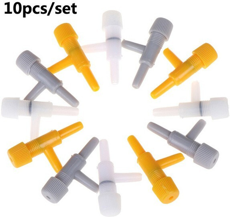 VAYINATO (Pack of 10) Aquarium Air Line Tubing Volume Flow Control Valve (Random Color) Aquarium Tool