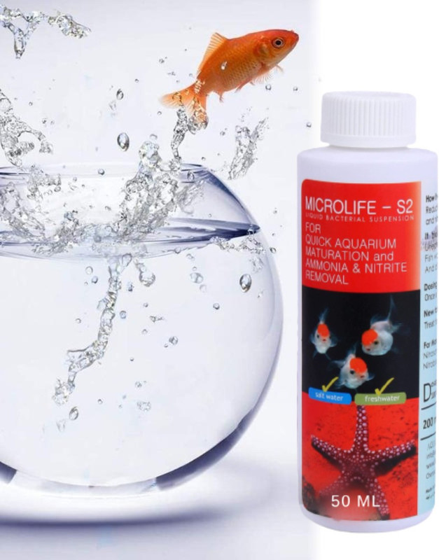 VAYINATO Aquatic Remedies MicroLife S2 (50 ML) Beneficial Bacteria For Fresh and Marine Aquarium Tool