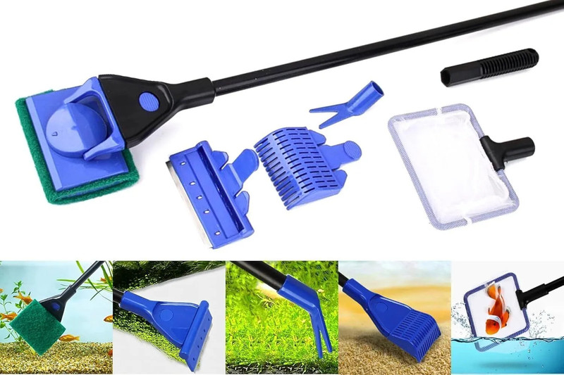 PetJoy 5 in 1 Aquarium Cleaning Kit for Cleaning Aquarium Glass, Removing Algae Aquarium Tool