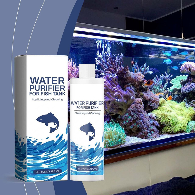 VisioneX Aquarium Water Cleaner Liquid – Safe for Fish & Crystal Clear Water Aquatic Plant Fertilizer(100 ml)