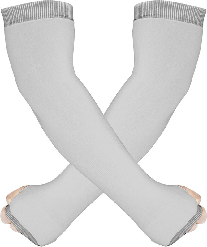 HUSB ™1 Pairs Thumbhole Arm Sleeves Men Women Sunlight Protection Protection Driving Gloves(Grey)