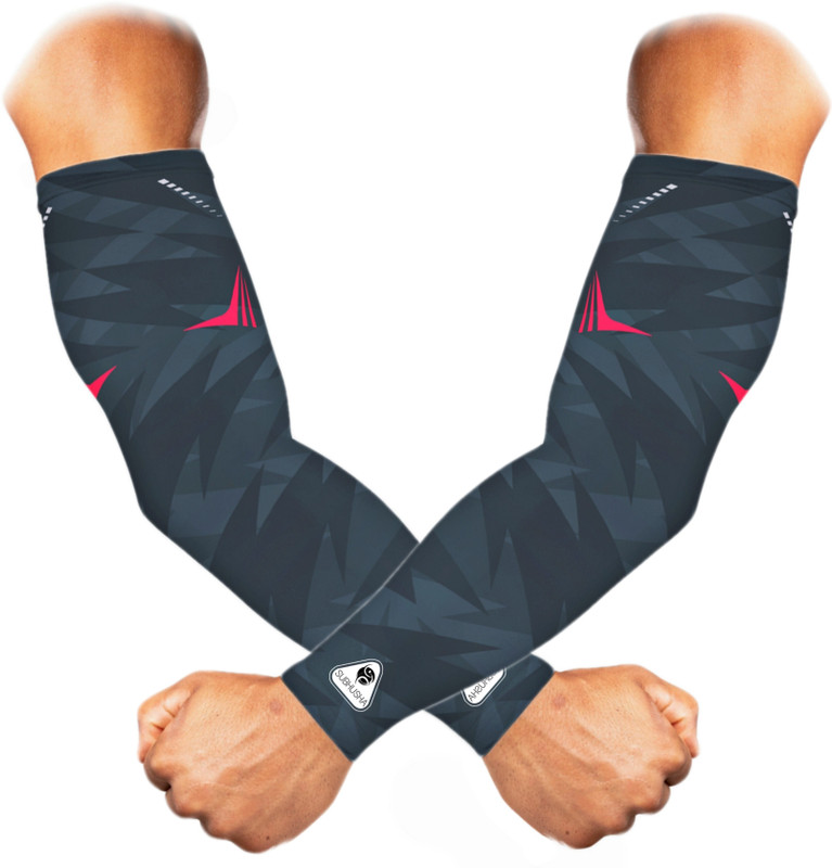 SUBHUSHA Polyester, Nylon Arm Sleeve For Men & Women(Free, Grey)