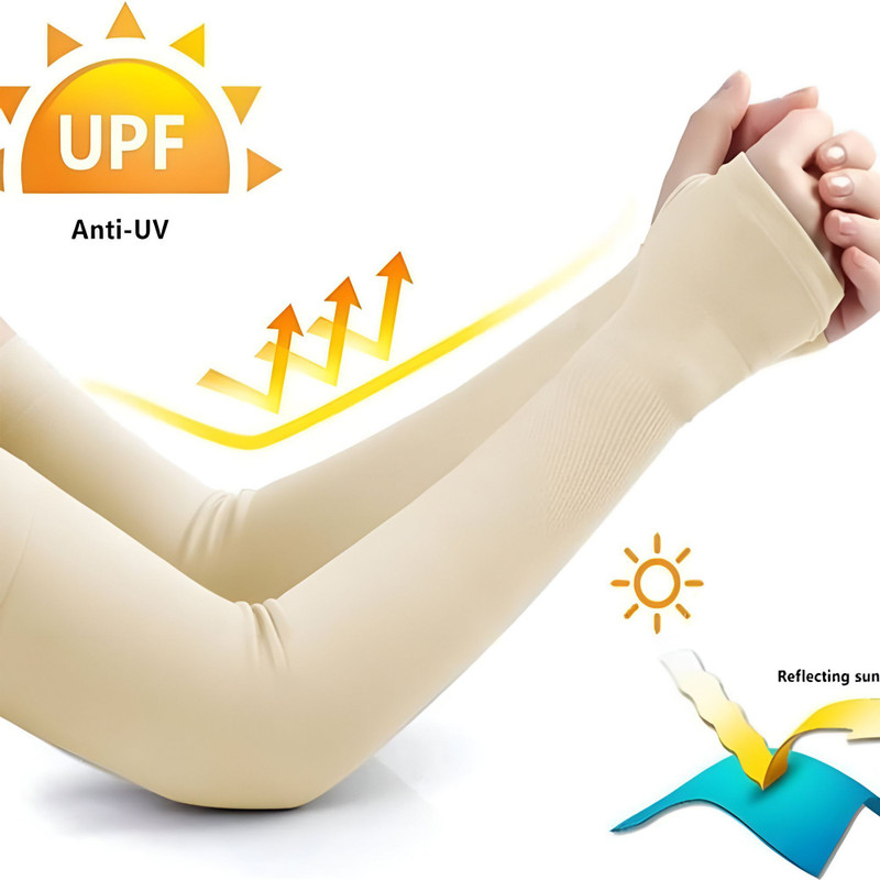 GS GOSHIV Cotton Arm Sleeve For Men & Women(XXL, Beige)