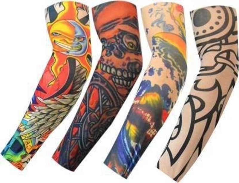 JusAwesm Cotton Arm Sleeve For Men & Women With Tattoo(XL, Multicolor)