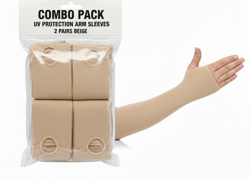 Amity Cotton Arm Sleeve For Boys & Girls(Free, White)