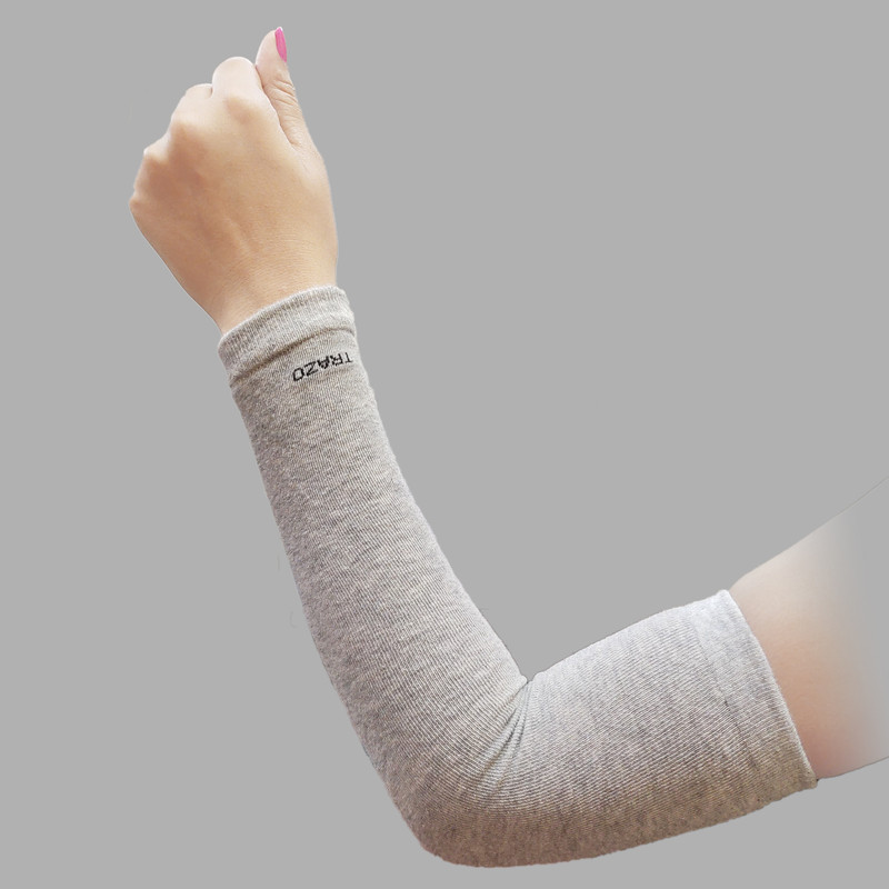 TRAZO Cotton Arm Sleeve For Women(Free, Grey)