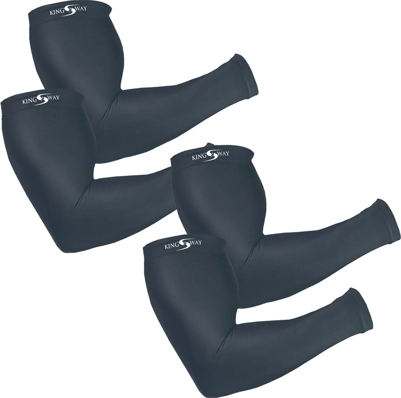 Kingsway Cotton, Nylon Arm Sleeve For Men & Women(Free, Silver)