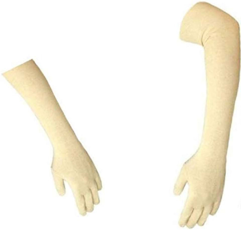 URMILA TRADERS Beige Full Sleeve Glove UV Protection Cooling Arm Sleeves For Women(W5 Gym & Fitness Gloves(Beige)